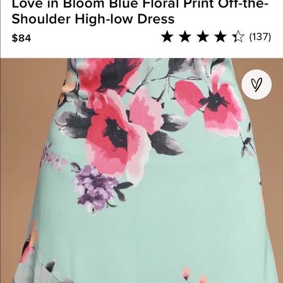 LuLus Floral Print Off-the-Shoulder High-low Dress - Picture 5 of 5
